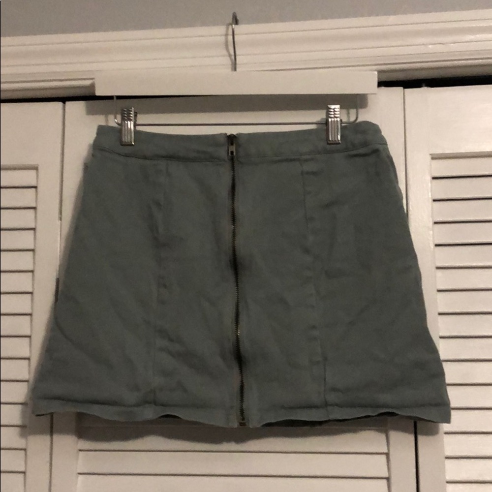 Green Zippered Skirt